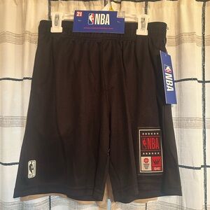 NBA Boys 2‑Pack Athletic Shorts – Black & Beige (Size 10‑12)